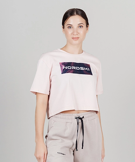 Футболка укороченная Nordski Simple Logo White W