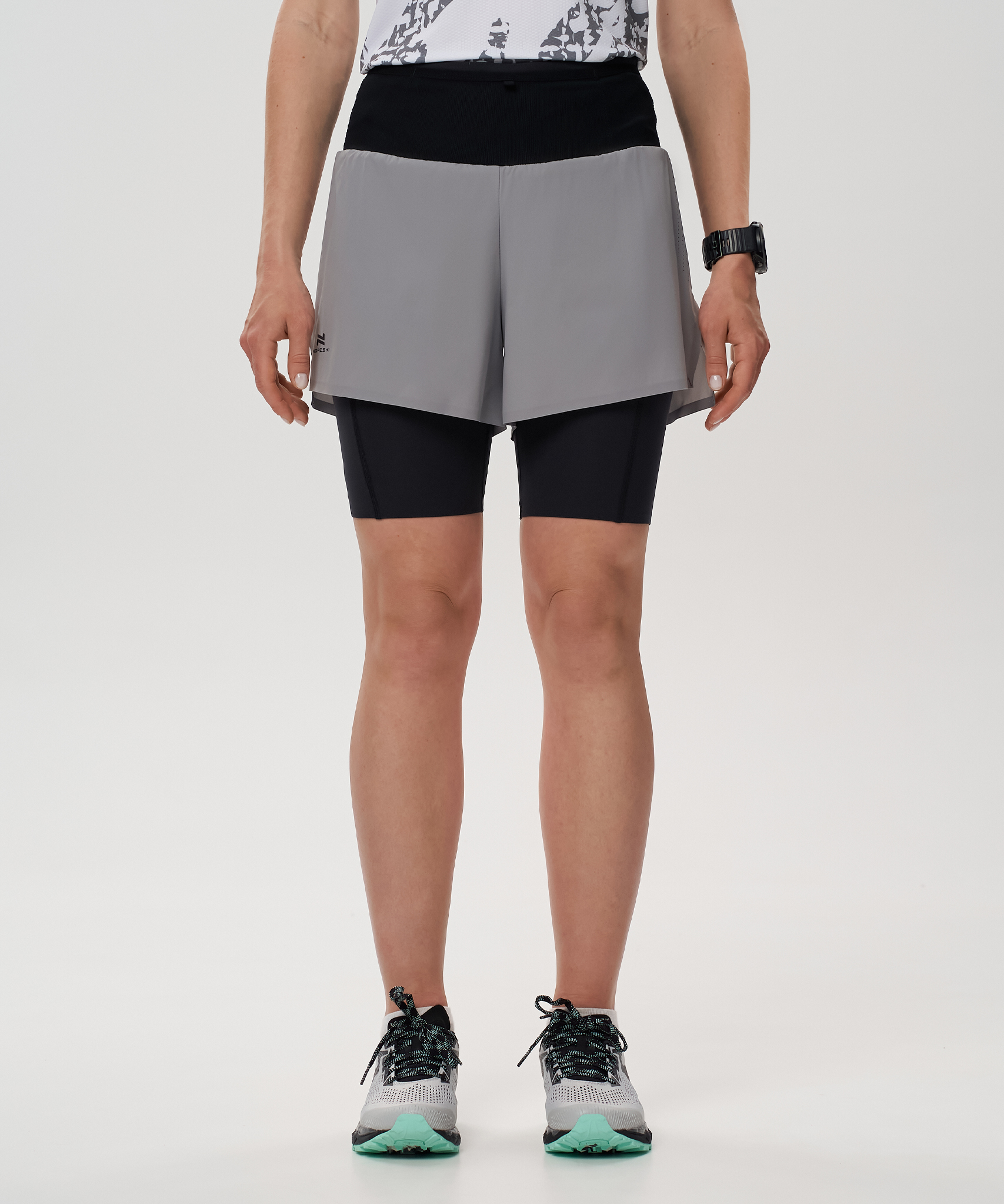 Шорты 2 в 1 Nordski Trail Grey/Black W