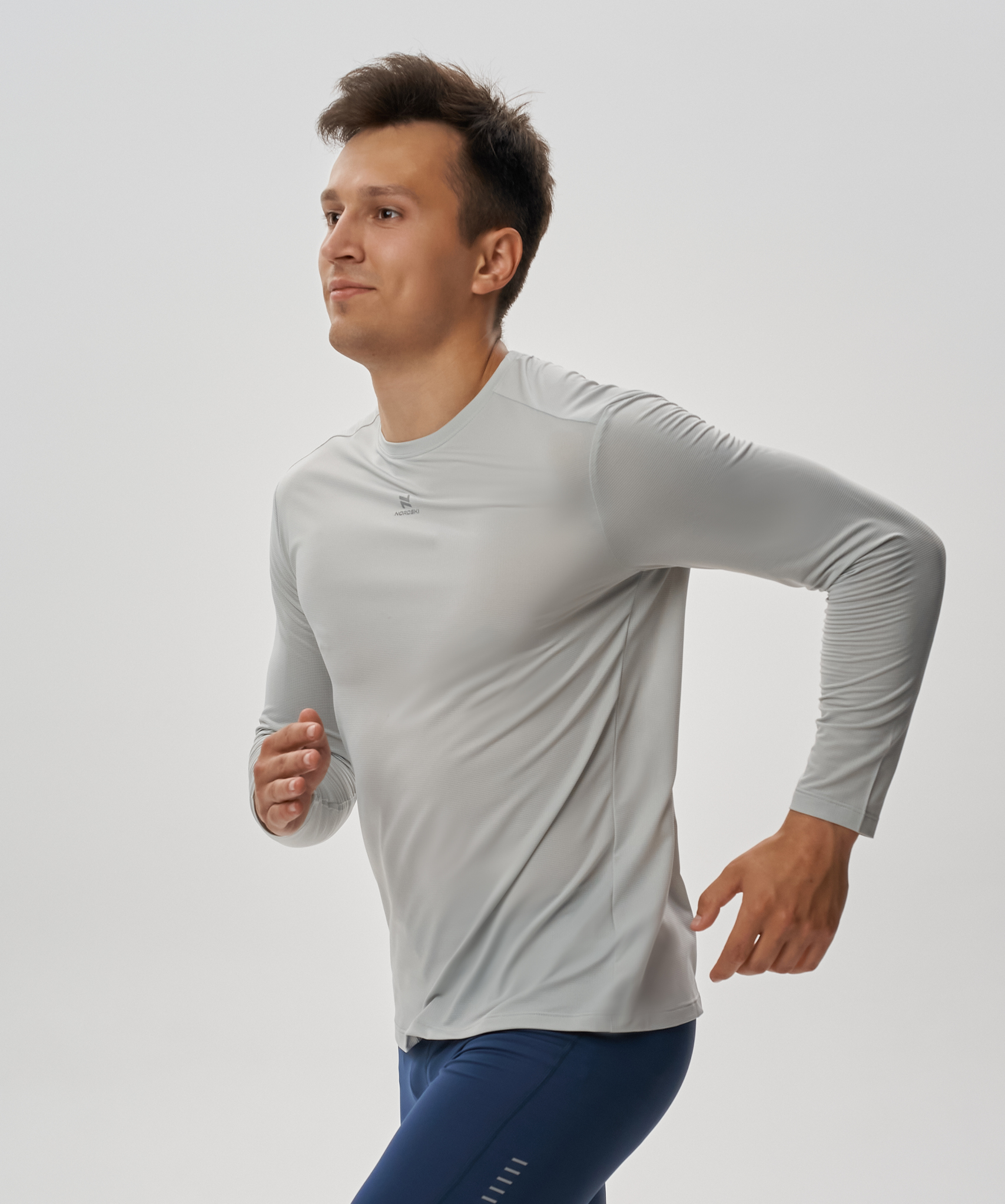 Футболка Nordski Run 2.0 Silver с длинным рукавом