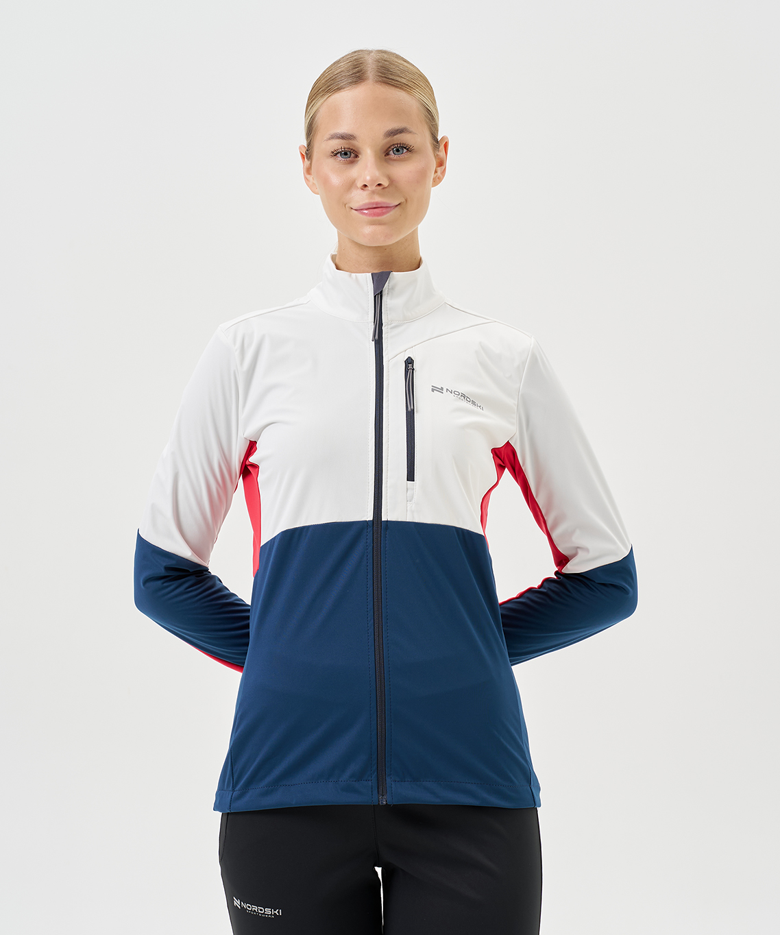 Тренировочная куртка Nordski PRO TOUR White/Deep/Red W